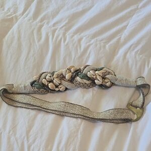 Vintage Braided Shell-Embellished Belt